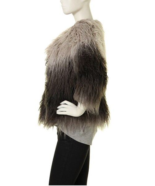 BORNY（ボルニー）の「ヴィーガンファーブルゾン（ジャケット/アウター・レディース・グレー/ベージュ・F）」の5枚目の写真