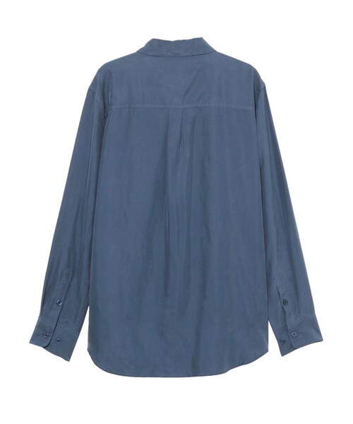 BORNY（ボルニー）の「シルクブロガーシャツ（トップス・レディース・ホワイト/ネイビー・F）」の10枚目の写真