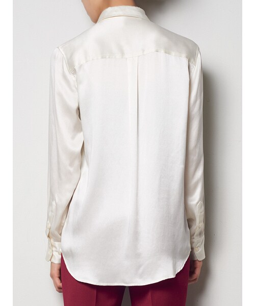 BORNY（ボルニー）の「シルクブロガーシャツ（トップス・レディース・ホワイト/ネイビー・F）」の8枚目の写真