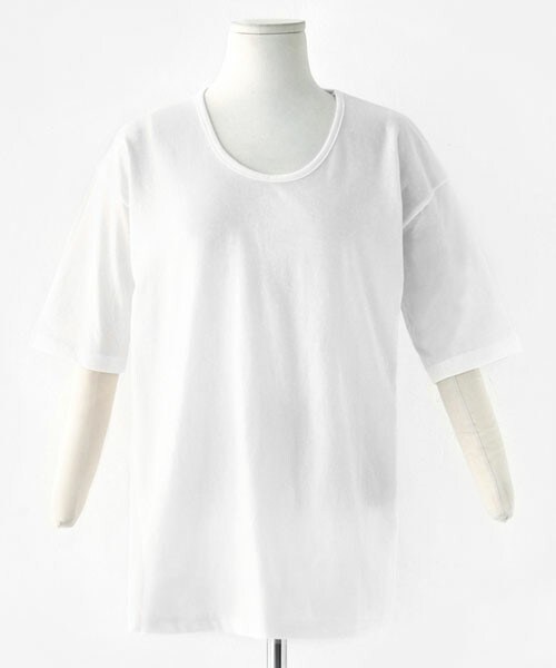 DHOLIC（ディーホリック）の「ラウンドネック半袖Tシャツ（Tシャツ/カットソー・レディース・グレー/ディープグリーン/サーモンピンク/ブラック/ホワイトアイボリー・FREE）」の2枚目の写真