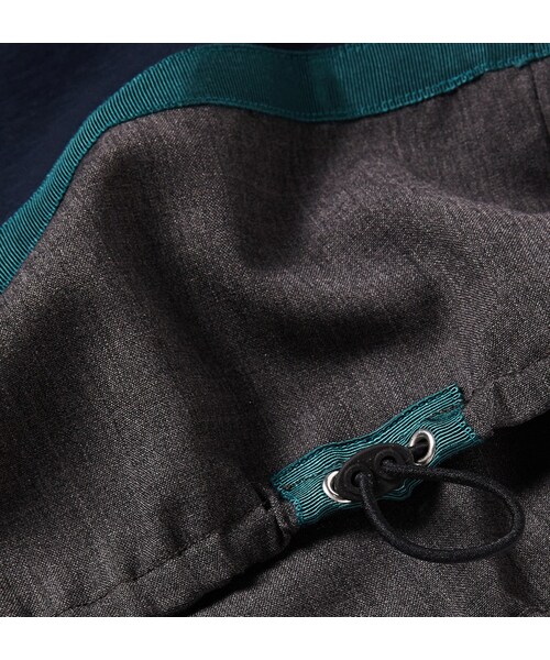 kolor（カラー）の「Kolor Drawstring Cotton T-Shirt（Tシャツ/カットソー・メンズ・Blue・3/1/2/4）」の2枚目の写真