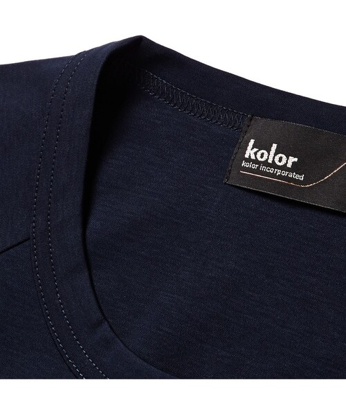 kolor（カラー）の「Kolor Drawstring Cotton T-Shirt（Tシャツ/カットソー・メンズ・Blue・3/1/2/4）」の3枚目の写真