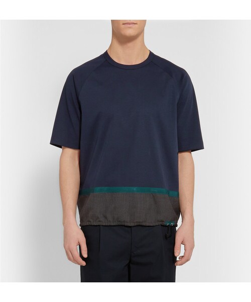 kolor（カラー）の「Kolor Drawstring Cotton T-Shirt（Tシャツ/カットソー・メンズ・Blue・3/1/2/4）」の5枚目の写真