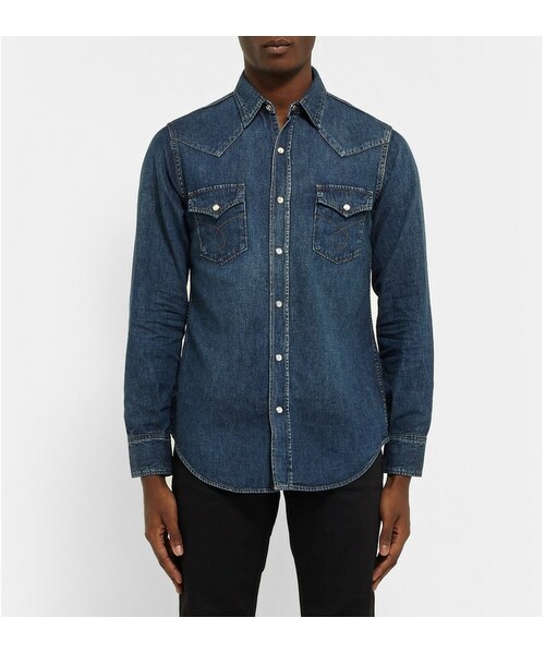 SAINT LAURENT サンローランWestern デニムシャツ 慣らせる 