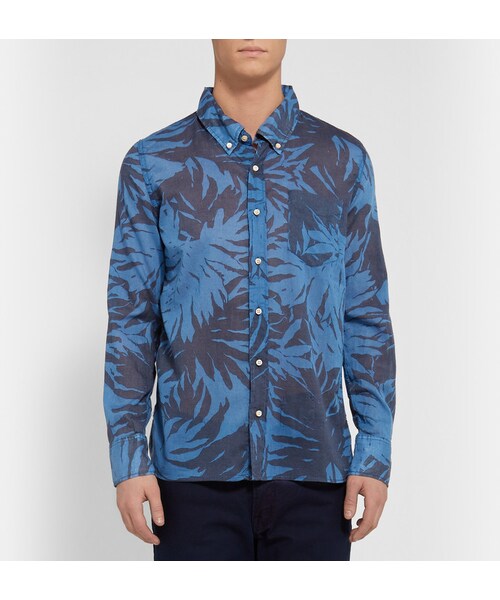 REMI RELIEF(レミレリーフ)の「Remi Relief Button-Down Collar Printed Cotton-Voile Shirt(シャツ/ブラウス・メンズ・Blue・L/M/XL/S/XXL)」の4枚目の写真