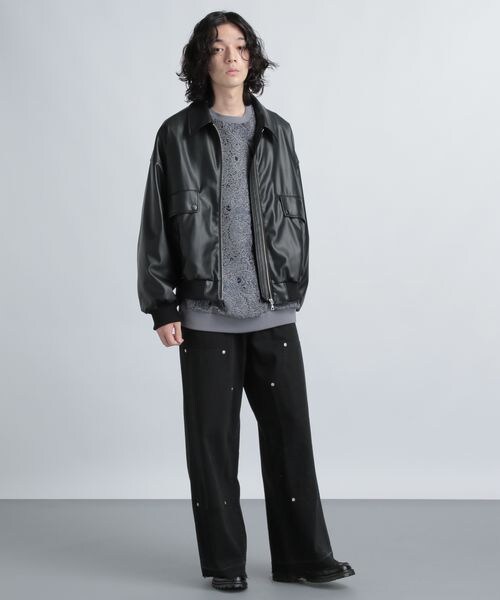 HARE（ハレ）の「ワイドダブルニーデニムパンツ（パンツ・メンズ・ブラック09/ブルー86・S/M）」の4枚目の写真