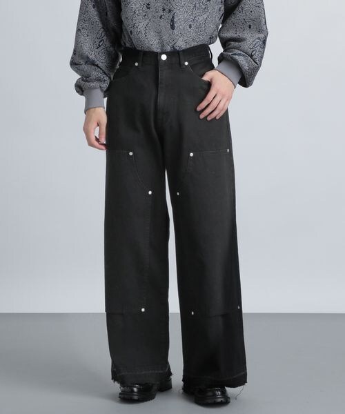 HARE（ハレ）の「ワイドダブルニーデニムパンツ（パンツ・メンズ・ブラック09/ブルー86・S/M）」の5枚目の写真
