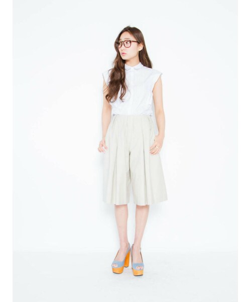 dazzlin（ダズリン）の「【W】キャンバスタックパンタロン（パンツ・レディース・ホワイト/ネイビー/ベージュ・S/M）」の4枚目の写真