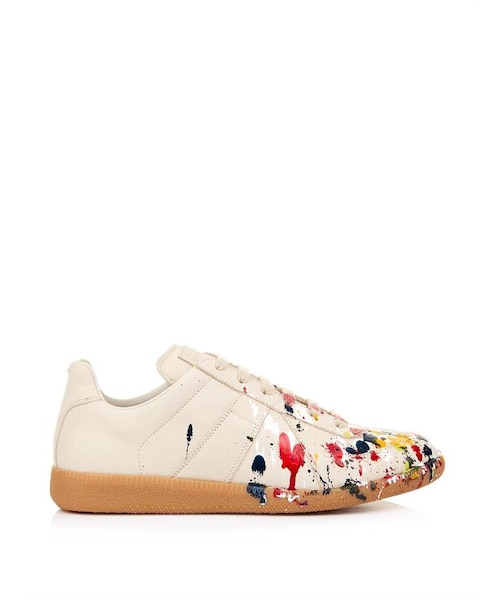 Maison Margiela(メゾンマルジェラ)の「Maison Martin Margiela Paint-splatter leather low-top trainers(スニーカー・レディース・other・36 EU/IT/39.5 EU/IT/40 EU/IT/36.5 EU/IT/35.5 EU/IT/39 EU/IT/38.5 EU/IT/40.5 EU/IT/41 EU/IT)」の1枚目の写真