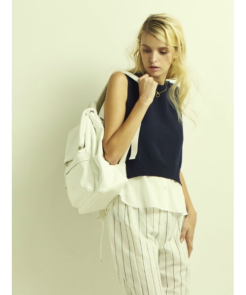 dazzlin（ダズリン）の「【goods】FOLDレザーリュック（バッグ・レディース・ホワイト/ブラック・F）」の3枚目の写真