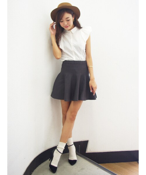 dazzlin（ダズリン）の「【dazzlin】ニットフレアスカート（スカート・レディース・ホワイト/グレー/ブラック/ボルドー・F）」の5枚目の写真