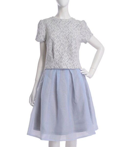 dazzlin（ダズリン）の「【moi】organdie skirt（スカート・レディース・ピンク/ブルー/ネイビー・S/M）」の4枚目の写真