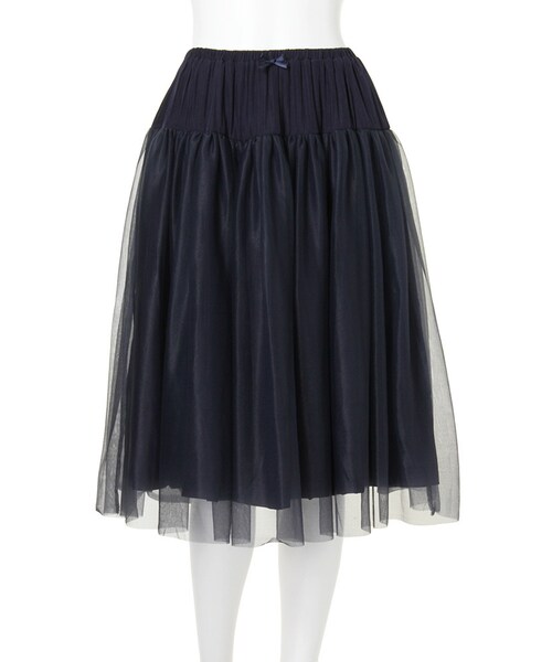 dazzlin（ダズリン）の「【dazzlin】チュールフレアスカート（スカート・レディース・オフホワイト/グレー/ボルドー/ネイビー・F）」の4枚目の写真