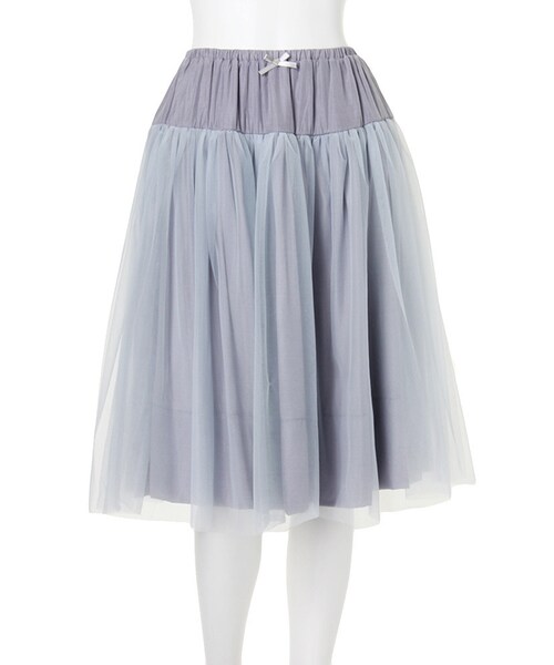 dazzlin（ダズリン）の「【dazzlin】チュールフレアスカート（スカート・レディース・オフホワイト/グレー/ボルドー/ネイビー・F）」の2枚目の写真