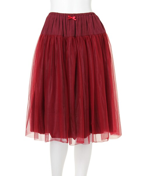 dazzlin（ダズリン）の「【dazzlin】チュールフレアスカート（スカート・レディース・オフホワイト/グレー/ボルドー/ネイビー・F）」の3枚目の写真