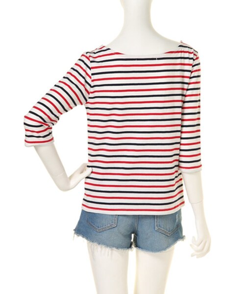 dazzlin（ダズリン）の「【W】マルチボーダー七分袖TOPS（トップス・レディース・グレー/レッド/ネイビー・F）」の5枚目の写真