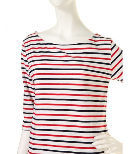 dazzlin（ダズリン）の「【W】マルチボーダー七分袖TOPS（トップス・レディース・グレー/レッド/ネイビー・F）」の7枚目の写真