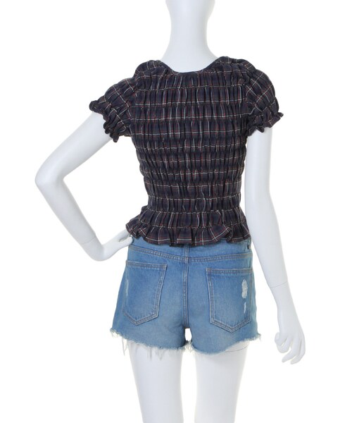 dazzlin（ダズリン）の「【R】チェックシャーリングトップス（トップス・レディース・レッド/グリーン/ネイビー・F）」の6枚目の写真