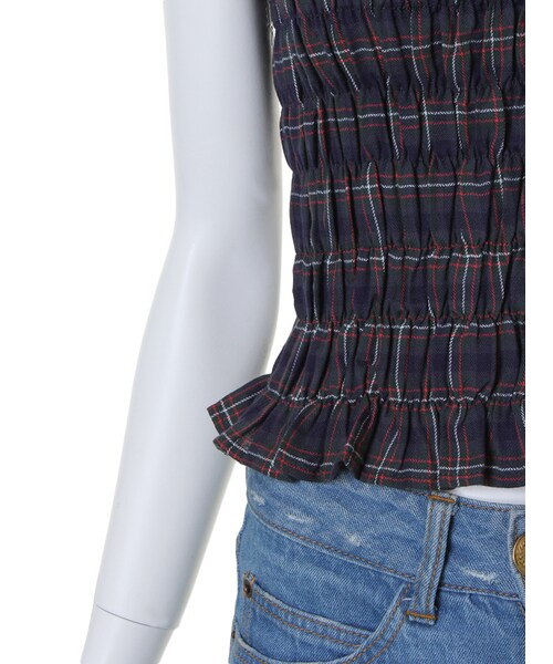 dazzlin（ダズリン）の「【R】チェックシャーリングトップス（トップス・レディース・レッド/グリーン/ネイビー・F）」の9枚目の写真