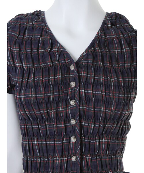 dazzlin（ダズリン）の「【R】チェックシャーリングトップス（トップス・レディース・レッド/グリーン/ネイビー・F）」の7枚目の写真