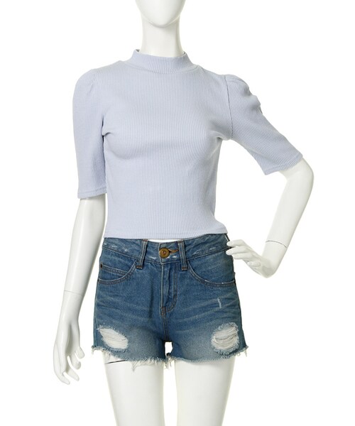 dazzlin（ダズリン）の「【W】バックリボンタートルトップス（トップス・レディース・オフホワイト/グレー/ピンク/ブルー・F）」の3枚目の写真