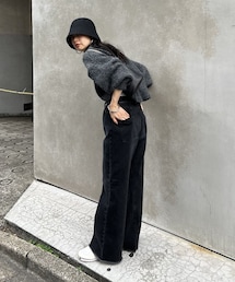 russet | 【russet×ainode】ワイドフレアパンツ【2サイズ展開】(デニムパンツ)