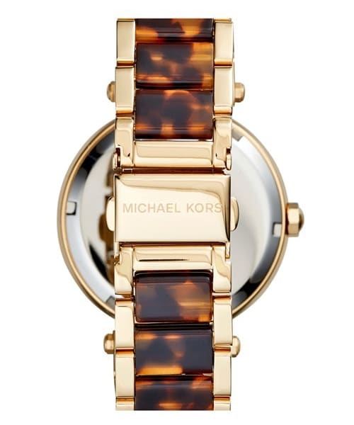 MICHAEL KORS（マイケルコース）の「MICHAEL Michael Kors Michael Kors 'Parker' Logo Dial Bracelet Watch, 39mm（アナログ腕時計・レディース・Gold/ Tortoise）」の5枚目の写真