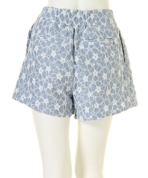 dazzlin（ダズリン）の「フラワーレースハイウエストSPT（パンツ・レディース・オフホワイト/ブラック/ブルー・S/M）」の5枚目の写真