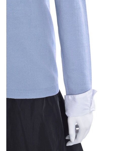 EATME（イートミー）の「グログランリボン付ドッキングニットTOPS（トップス・レディース・グレー/アイスブルー/ベージュ）」の12枚目の写真