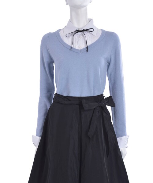 EATME（イートミー）の「グログランリボン付ドッキングニットTOPS（トップス・レディース・グレー/アイスブルー/ベージュ）」の13枚目の写真