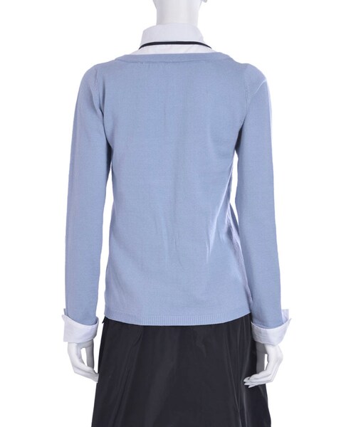 EATME（イートミー）の「グログランリボン付ドッキングニットTOPS（トップス・レディース・グレー/アイスブルー/ベージュ）」の9枚目の写真