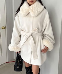 one after another NICE CLAUP | リバイバル販売/フェイクファー付きあざとコート(ジャケット/アウター)