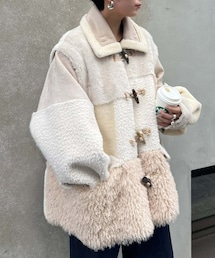 etsinta ブロッキングファー ZIPコート　チャオパニックティピー etsinta/エシンタ】ファー切替ジャケット | CIAOPANIC TYPY