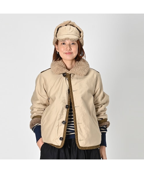 45R サテン×ボアの908ブルゾン 定価88000円 45R（フォーティファイブアール）の「サテン×ボアの908ブルゾン