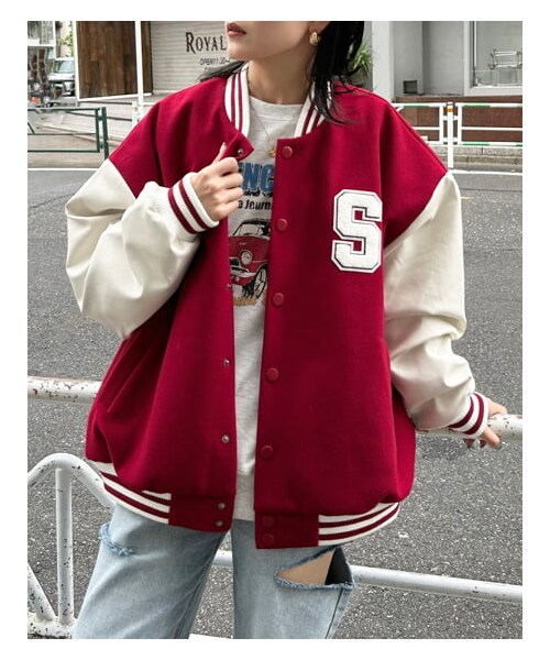 INGNI（イング）の「ワッペン付スタジャン（ジャケット/アウター・レディース・ｸﾛ/ｱｲﾎﾞﾘｰ/ｸﾛ/ｸﾛ/ｱｶ/ｱｲﾎﾞﾘｰ・M）」の12枚目の写真
