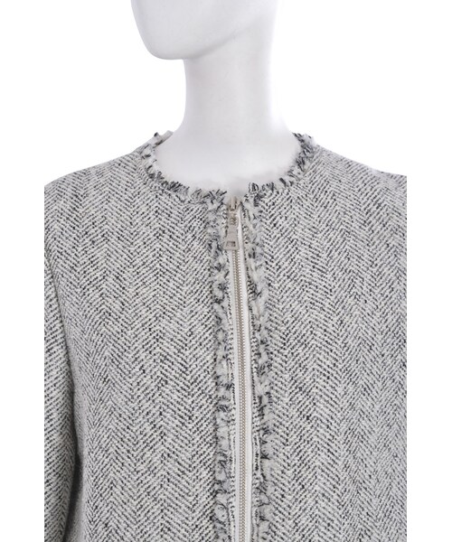 EMODA（エモダ）の「DENIM TWEEDコクーンジャケット（ジャケット/アウター・レディース・ホワイト/アイスブルー/インディゴ）」の8枚目の写真