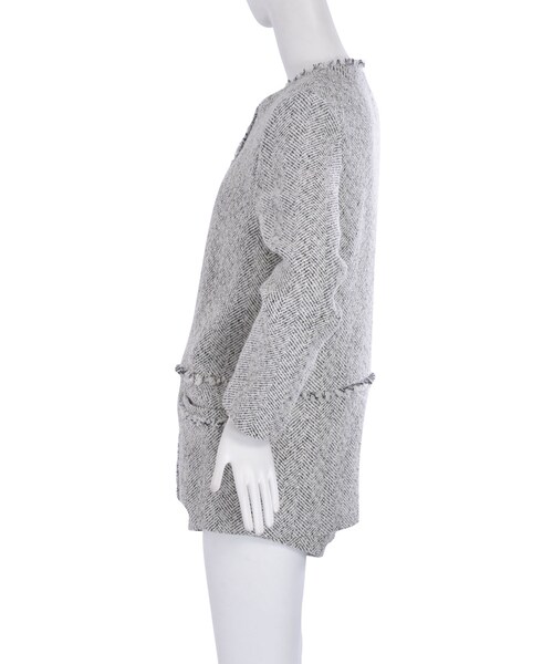 EMODA（エモダ）の「DENIM TWEEDコクーンジャケット（ジャケット/アウター・レディース・ホワイト/アイスブルー/インディゴ）」の6枚目の写真