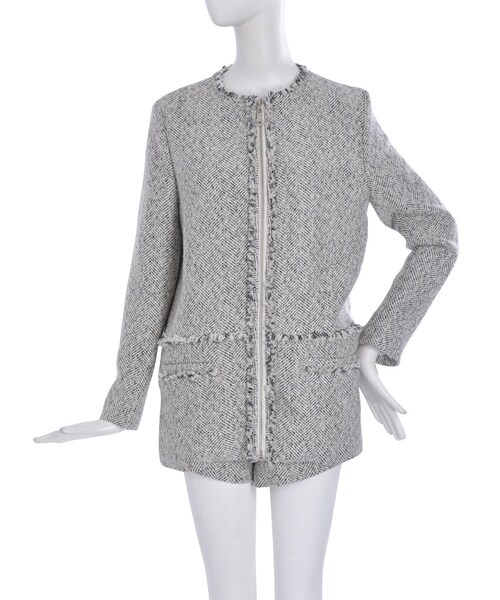 EMODA（エモダ）の「DENIM TWEEDコクーンジャケット（ジャケット/アウター・レディース・ホワイト/アイスブルー/インディゴ）」の5枚目の写真