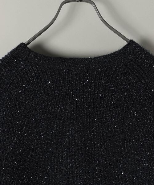JEANASIS - 【新品未使用】 ジーナシス　　ラメスパングルカタアゼVカーディガン JEANASIS（ジーナシス）の「ラメスパングルカタアゼV