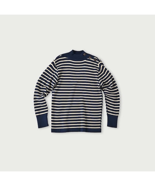 45R　USモー　ボーダー　オーシャンネック ベージュ・ネイビー 45R（フォーティファイブアール）の「USモーボーダーの908オーシャン