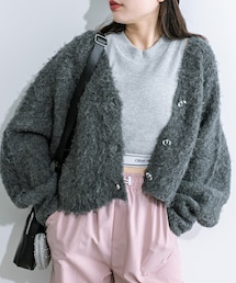 OLIVE des OLIVE | 『万人ウケ、コスパカーデ』/ブークレショートカーディガン(カーディガン/ボレロ)