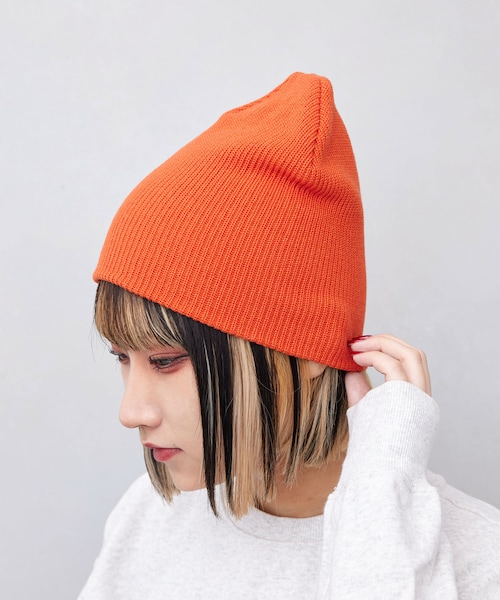 3coins（3coins）の「リブニット帽（ニットキャップ/ビーニー・レディース・アイボリー/オレンジ/グレー/ブラック・0）」の4枚目の写真