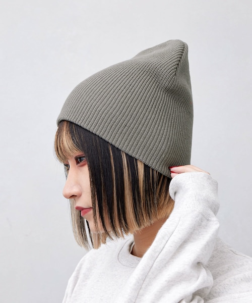 3coins（3coins）の「リブニット帽（ニットキャップ/ビーニー・レディース・アイボリー/オレンジ/グレー/ブラック・0）」の3枚目の写真