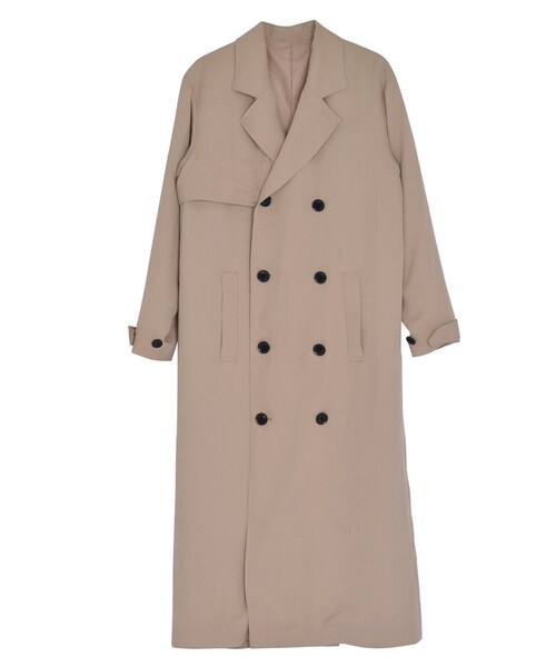 EMODA（エモダ）の「マキシトレンチコート（ジャケット/アウター・レディース・ブラック/ネイビー/ベージュ・S/M）」の2枚目の写真