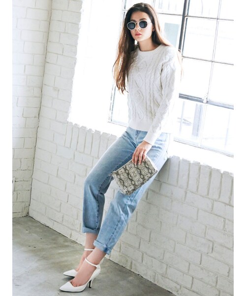 EMODA（エモダ）の「【S】パイソンコンパクトショルダーBAG（バッグ・レディース・ホワイト/ブラック・F）」の3枚目の写真