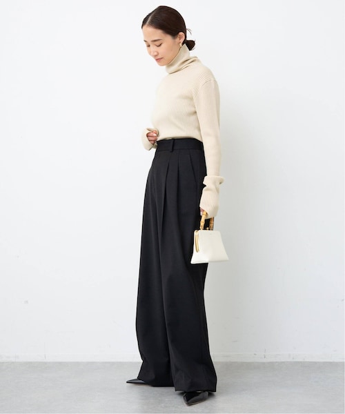 ドゥーズィエムクラス Oversized rib タートルネックプルオーバー  