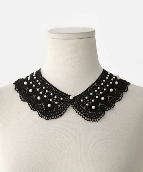 DHOLIC（ディーホリック）の「パール付け襟風ネックレス（ネックレス・レディース・ライトベージュ/ブラック・ONE）」の2枚目の写真