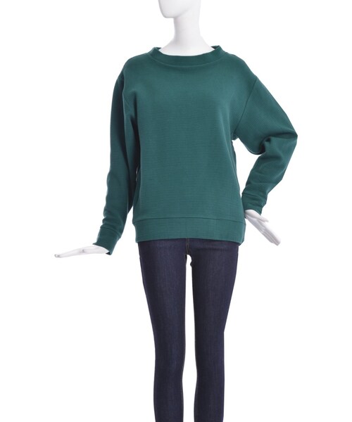 EMODA（エモダ）の「RIB BORDERトレーナー（トップス・レディース・ホワイト/ブラック/レッド/グリーン・F）」の6枚目の写真