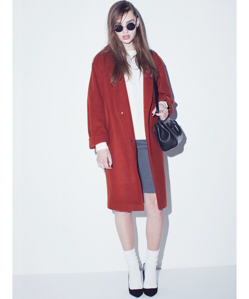 EMODA（エモダ）の「RIB BORDERトレーナー（トップス・レディース・ホワイト/ブラック/レッド/グリーン・F）」の5枚目の写真