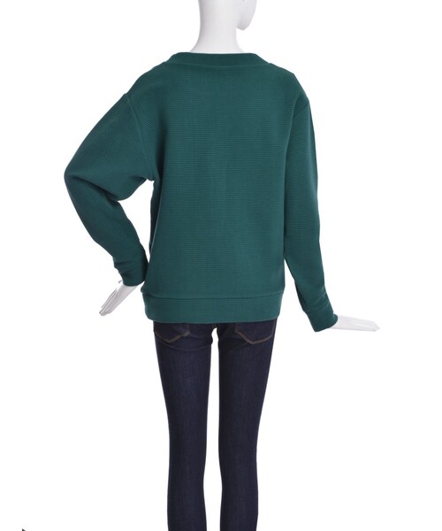 EMODA（エモダ）の「RIB BORDERトレーナー（トップス・レディース・ホワイト/ブラック/レッド/グリーン・F）」の8枚目の写真